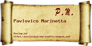 Pavlovics Marinetta névjegykártya
